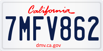 CA license plate 7MFV862