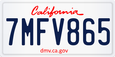 CA license plate 7MFV865