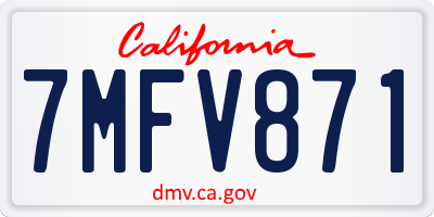 CA license plate 7MFV871