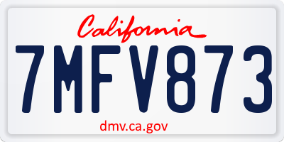 CA license plate 7MFV873