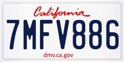 CA license plate 7MFV886
