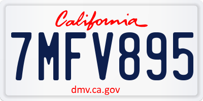 CA license plate 7MFV895
