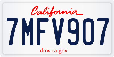 CA license plate 7MFV907