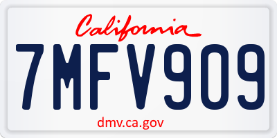 CA license plate 7MFV909