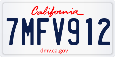 CA license plate 7MFV912