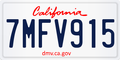 CA license plate 7MFV915
