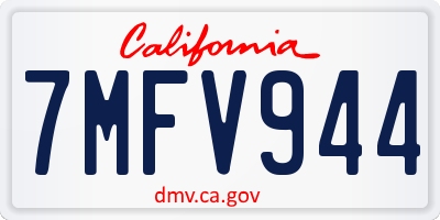 CA license plate 7MFV944