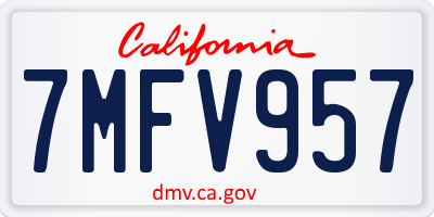 CA license plate 7MFV957