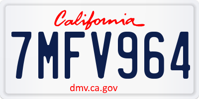 CA license plate 7MFV964