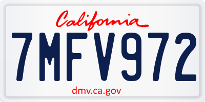 CA license plate 7MFV972