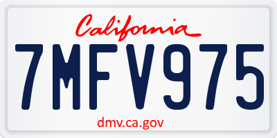 CA license plate 7MFV975