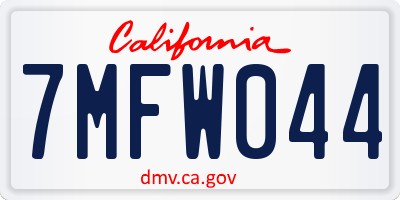 CA license plate 7MFW044