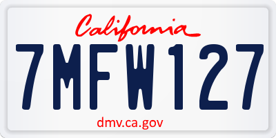 CA license plate 7MFW127