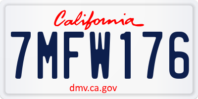 CA license plate 7MFW176