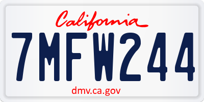 CA license plate 7MFW244