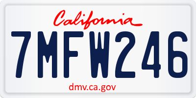 CA license plate 7MFW246