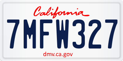 CA license plate 7MFW327
