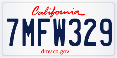 CA license plate 7MFW329