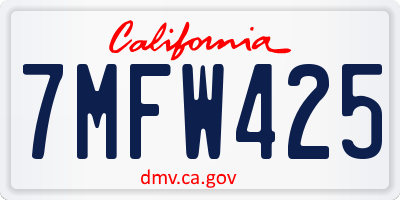 CA license plate 7MFW425