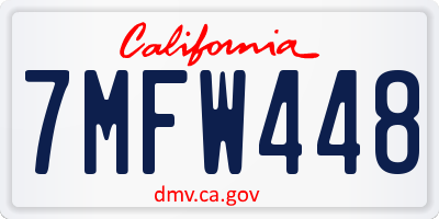 CA license plate 7MFW448