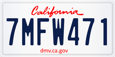 CA license plate 7MFW471