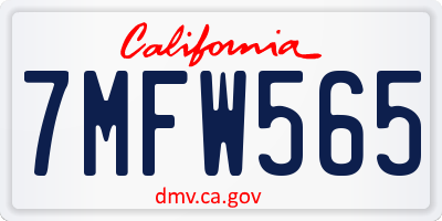 CA license plate 7MFW565