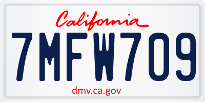 CA license plate 7MFW709