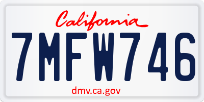 CA license plate 7MFW746