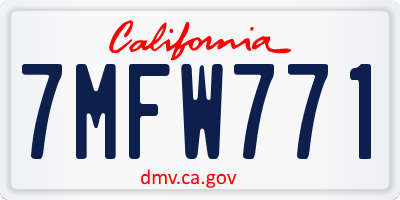 CA license plate 7MFW771