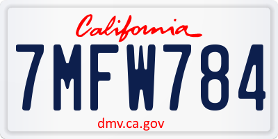 CA license plate 7MFW784