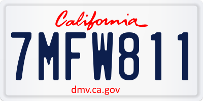 CA license plate 7MFW811