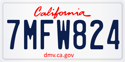CA license plate 7MFW824