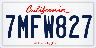 CA license plate 7MFW827