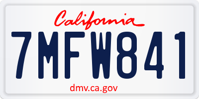 CA license plate 7MFW841