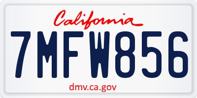 CA license plate 7MFW856