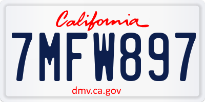 CA license plate 7MFW897