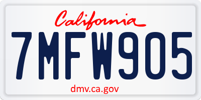 CA license plate 7MFW905