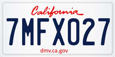 CA license plate 7MFX027