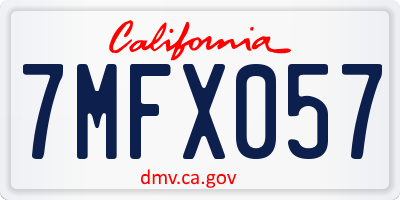 CA license plate 7MFX057