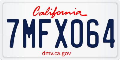 CA license plate 7MFX064