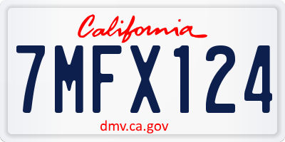 CA license plate 7MFX124
