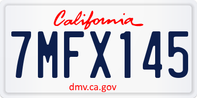 CA license plate 7MFX145