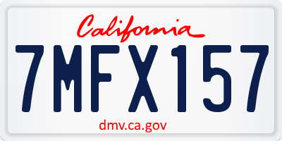 CA license plate 7MFX157