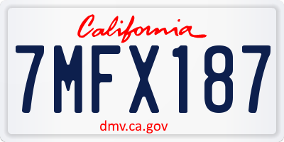 CA license plate 7MFX187