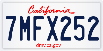 CA license plate 7MFX252