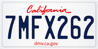 CA license plate 7MFX262