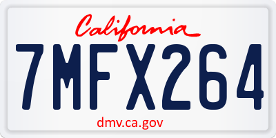 CA license plate 7MFX264