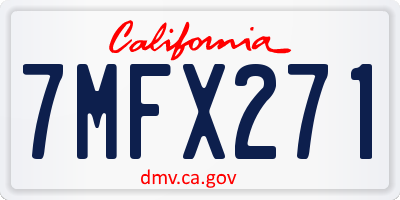 CA license plate 7MFX271