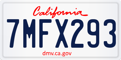 CA license plate 7MFX293