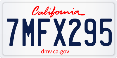 CA license plate 7MFX295